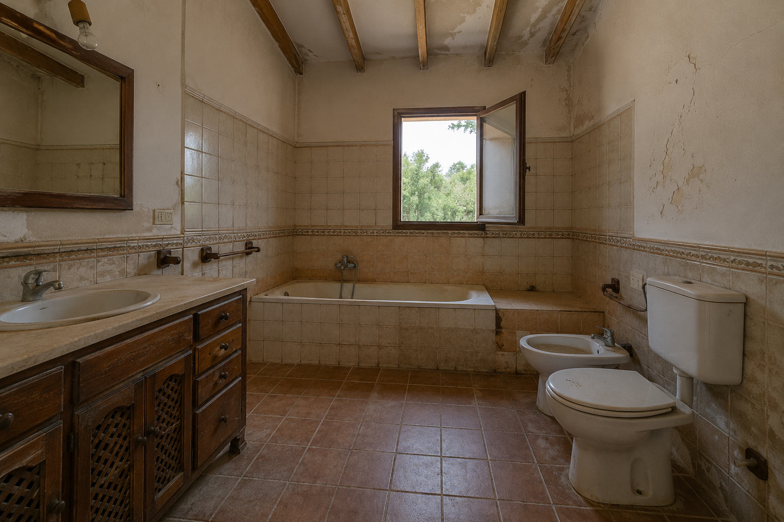 Badezimmer vorher Finca Mallorca Renovierungen