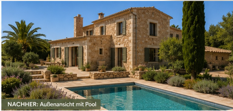 finca mallorca aussen pool